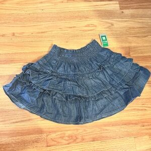 gap x loveshackfancy denim flippy skirt
